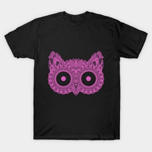 Mandala Owl Pink T-Shirt T-Shirt